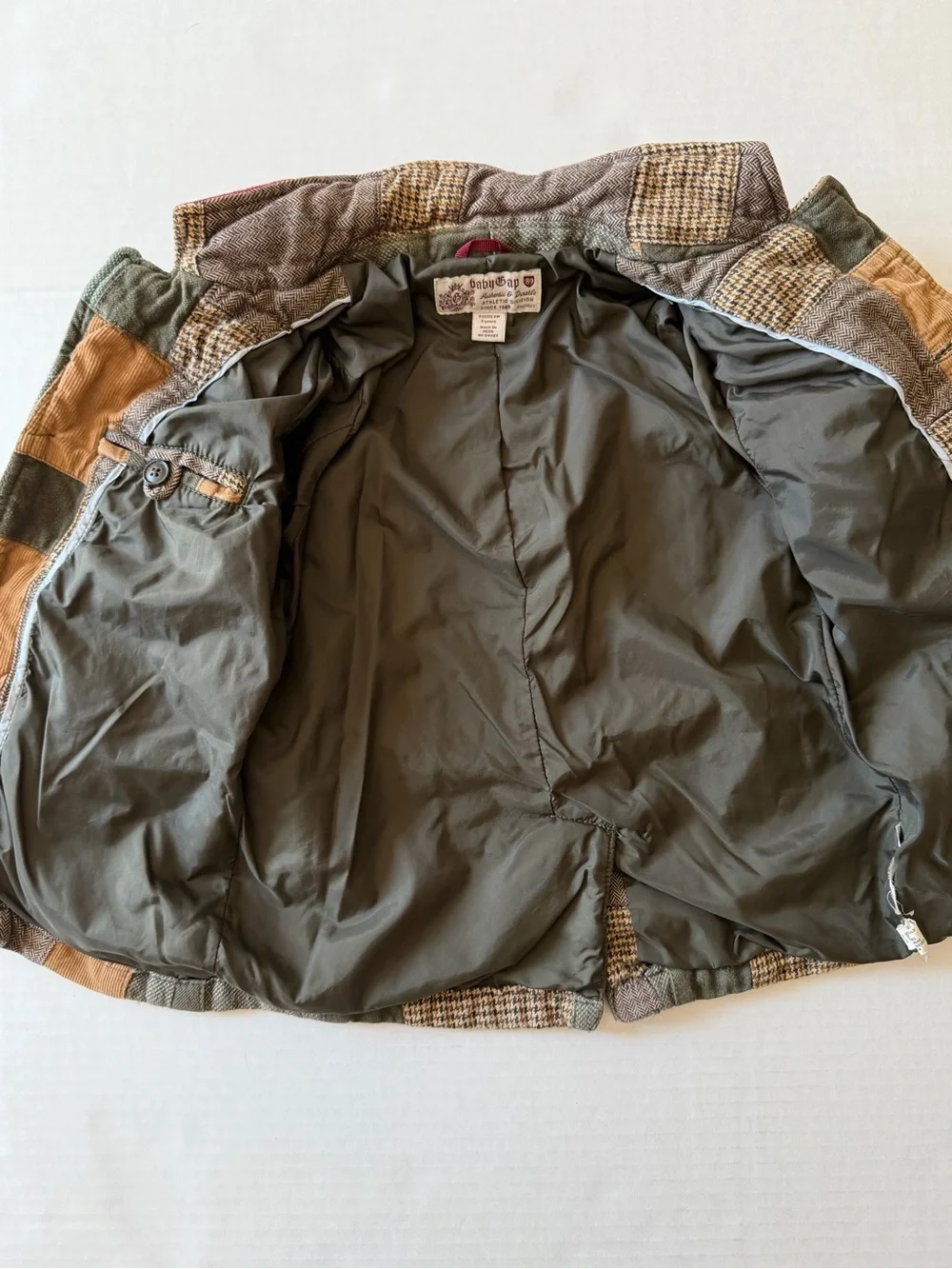 Baby Gap 2007 5T Patchwork Blazer Jacket Corduroy Herringbone Y2K